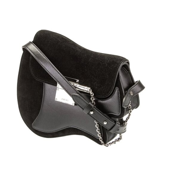 Amiri Guitar Shoulder Bag in Black Leather and Suede NWT - Picture 7 of 10
